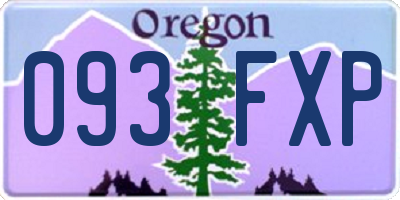 OR license plate 093FXP