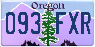 OR license plate 093FXR