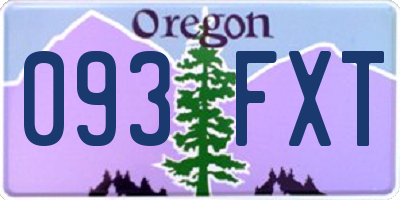 OR license plate 093FXT