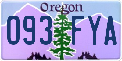 OR license plate 093FYA