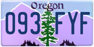 OR license plate 093FYF