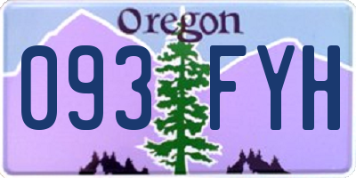 OR license plate 093FYH