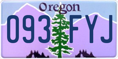 OR license plate 093FYJ