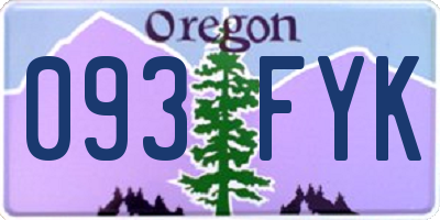 OR license plate 093FYK