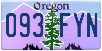 OR license plate 093FYN