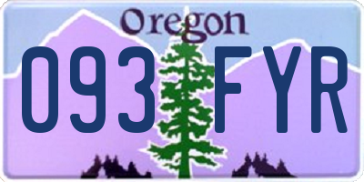 OR license plate 093FYR