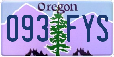 OR license plate 093FYS