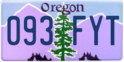 OR license plate 093FYT