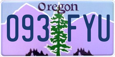 OR license plate 093FYU