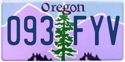 OR license plate 093FYV