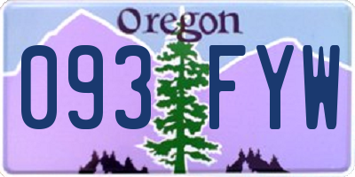 OR license plate 093FYW