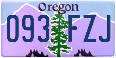 OR license plate 093FZJ