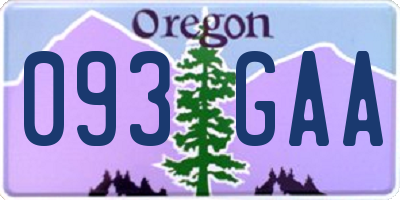 OR license plate 093GAA