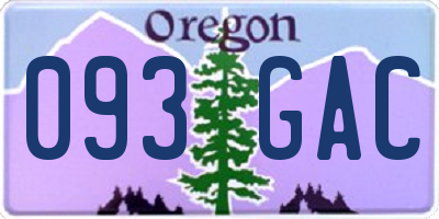 OR license plate 093GAC
