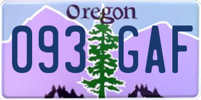 OR license plate 093GAF