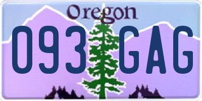 OR license plate 093GAG