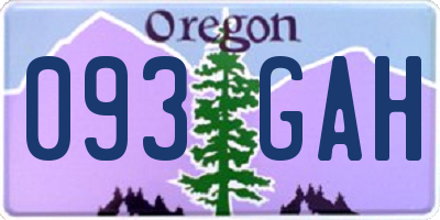 OR license plate 093GAH