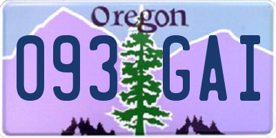 OR license plate 093GAI