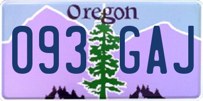 OR license plate 093GAJ