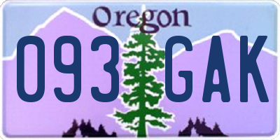 OR license plate 093GAK