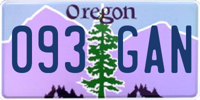 OR license plate 093GAN