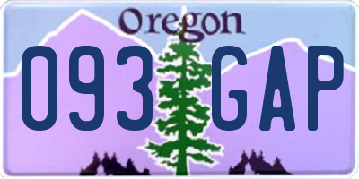 OR license plate 093GAP