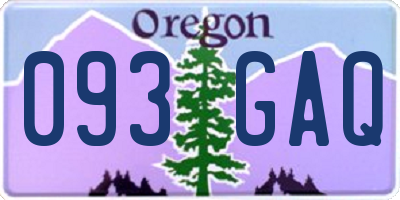 OR license plate 093GAQ