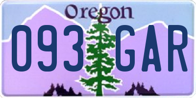 OR license plate 093GAR