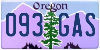 OR license plate 093GAS