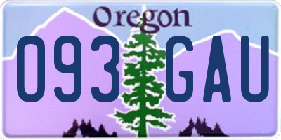 OR license plate 093GAU