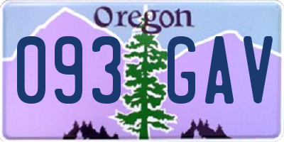 OR license plate 093GAV