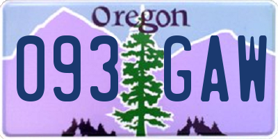 OR license plate 093GAW