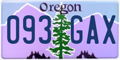 OR license plate 093GAX