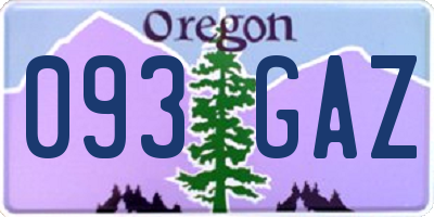 OR license plate 093GAZ