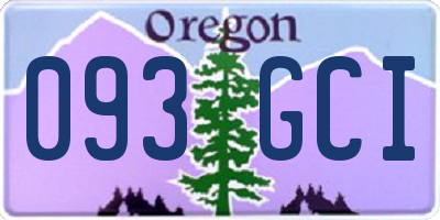 OR license plate 093GCI