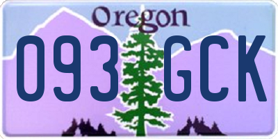 OR license plate 093GCK