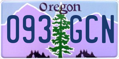 OR license plate 093GCN
