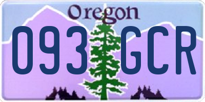 OR license plate 093GCR
