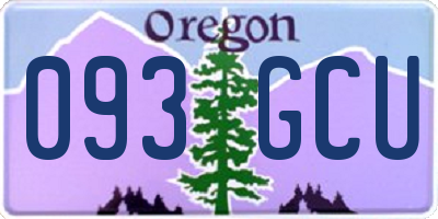 OR license plate 093GCU