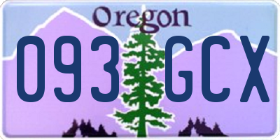 OR license plate 093GCX