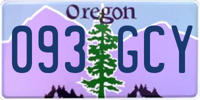 OR license plate 093GCY