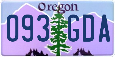 OR license plate 093GDA