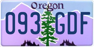 OR license plate 093GDF