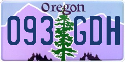 OR license plate 093GDH