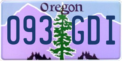 OR license plate 093GDI