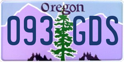 OR license plate 093GDS