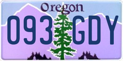 OR license plate 093GDY