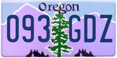 OR license plate 093GDZ