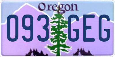 OR license plate 093GEG