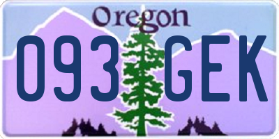OR license plate 093GEK